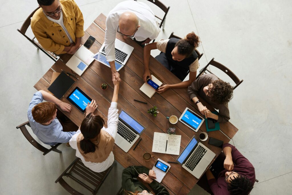 Team of people at a desk